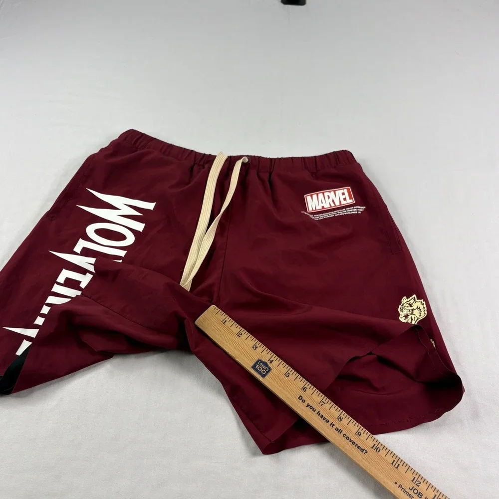 Darc Sport Wolverine Shorts Mens Large Red Marvel Hero Elite Athletic Lined